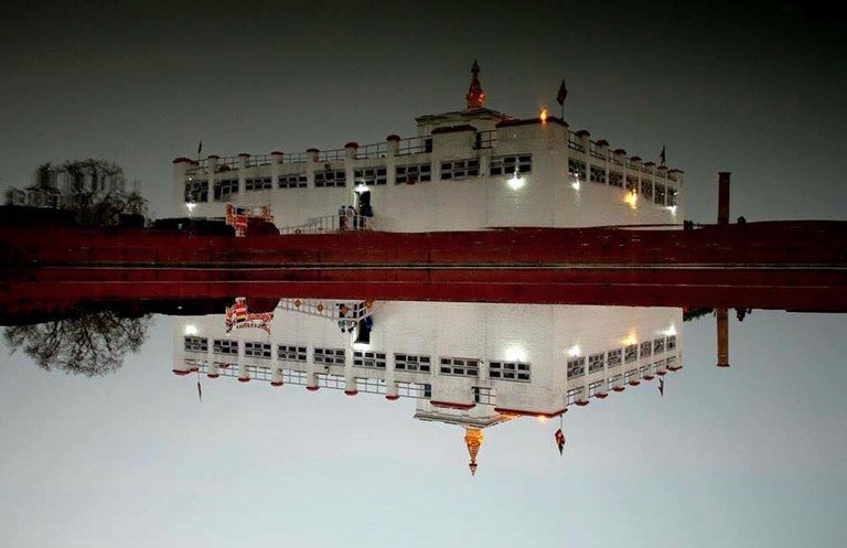 Awesome reflection photography of Mayadevi Temple, Lumbini.jpg