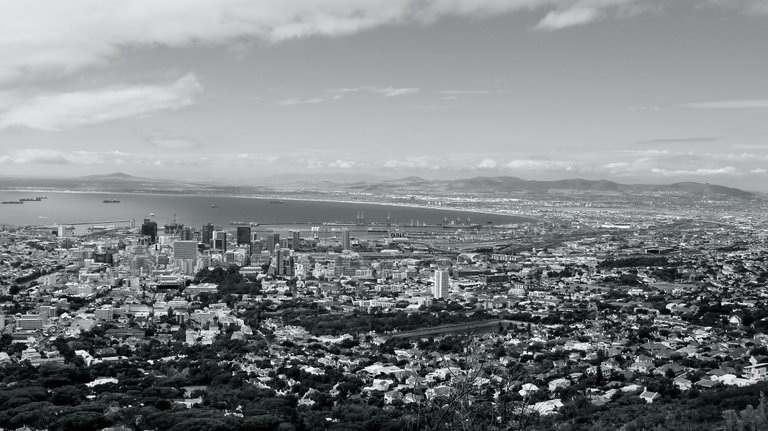 Cape Town from Table Mtn Road B&W.JPG