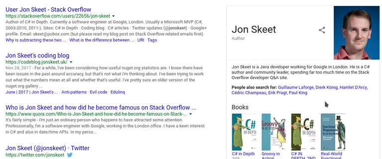 Jon Skeet Google Search