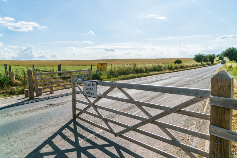 The road that approaches Stonehenge from the NW, for the shuttle bus only.