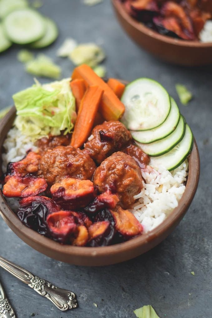 Roasted Plum BBQ Chicken Meatball Bowls3.jpg