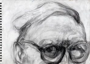 Ennio Morricone - The Detail I, 21x29.5 cm, charcoal on paper, portrait detail, drawing, fine art, artwork, art.jpg