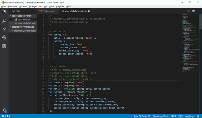 steemBitlyTwitterBot Visual Studio Code.jpg