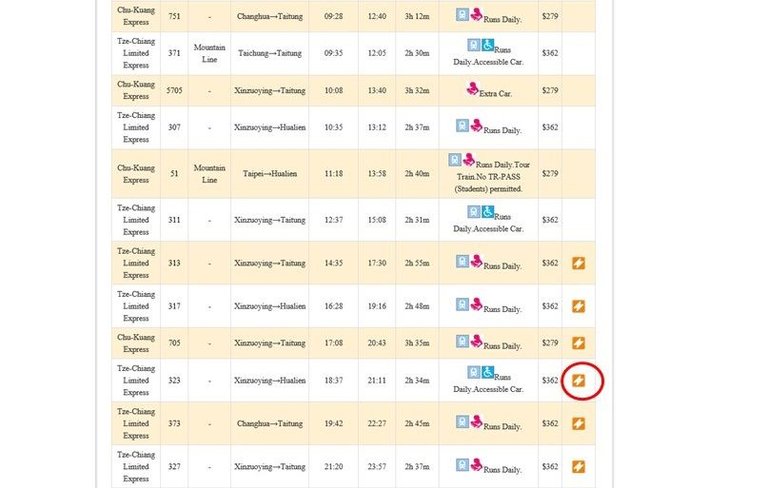 train timetable