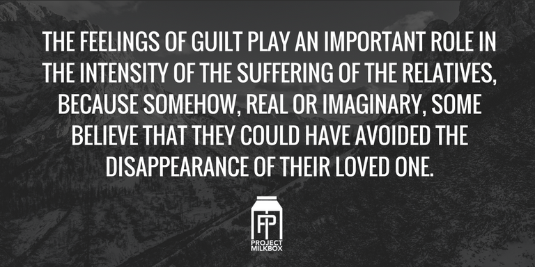 The feelings of guilt play an important role in the intensity of the suffering of the relatives, because somehow, real or imaginary, some believe that they could avoid the disappearance of their loved one..png