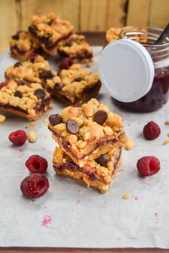 Raspberry Chocolate Chip Crunchy PB&J Bars (9).jpg