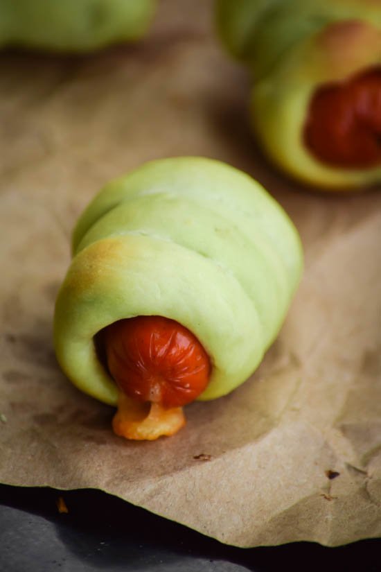 Cheesy Piglets in Green Blankets (Mini Wasabi Pretzel Dogs with Cheddar) (8).jpg