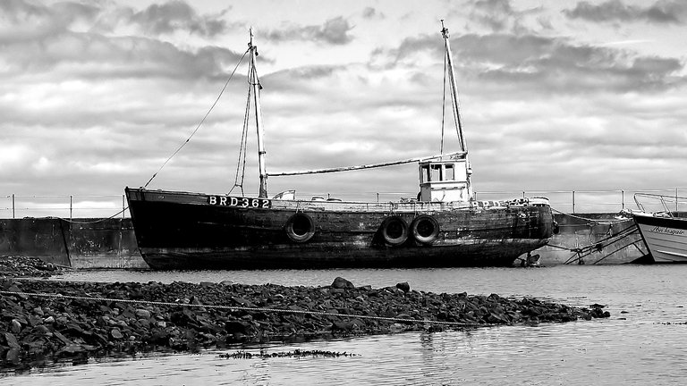 Old Fishing Boat - Built 1947-  Avoch Scotland BW.jpg