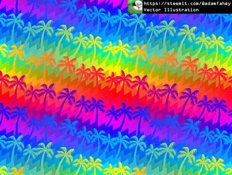 Tropical rainbow palm trees stripes seamless pattern.jpg