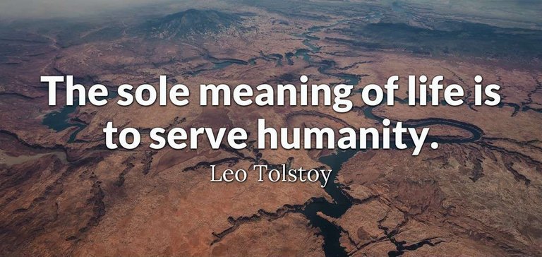 The sole meaning of life is to serve humanity..jpg