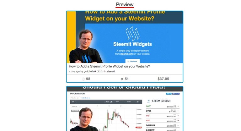 Steemit widgets