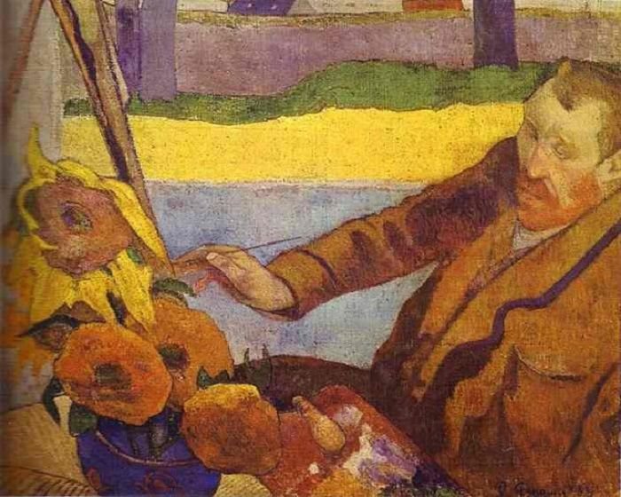 gauguin- Van Gogh Painting Sunflowers. 1888..JPG