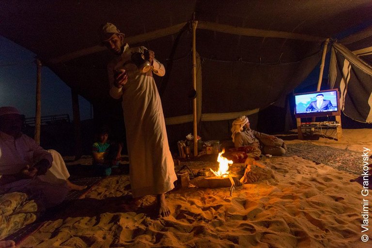 Evening in the desert camp