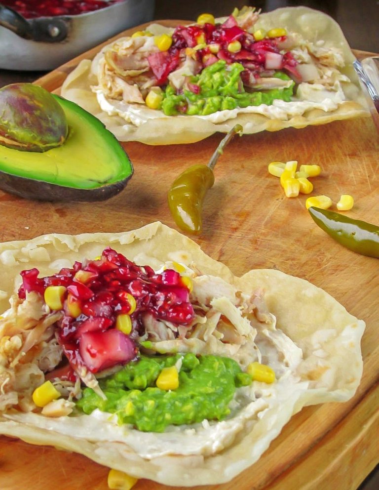 Shredded-Chicken-Tostadas-with-Raspberry-Serrano-Chutney-793x1024.jpg