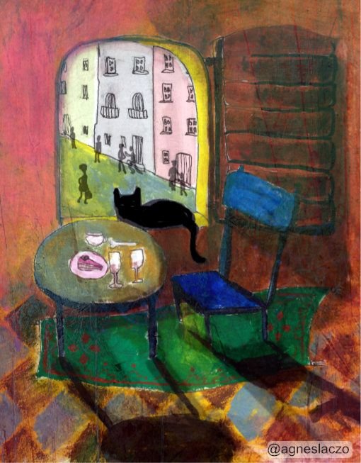 utcara nezo agnes laczo art black cat painting home.jpg