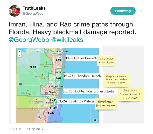 TruthLeaks on Twitter   Imran  Hina  and Rao crime paths through Florida. Heavy blackmail damage reported.  GeorgWebb  wikileaks https   t.co BmkF2roKum .png