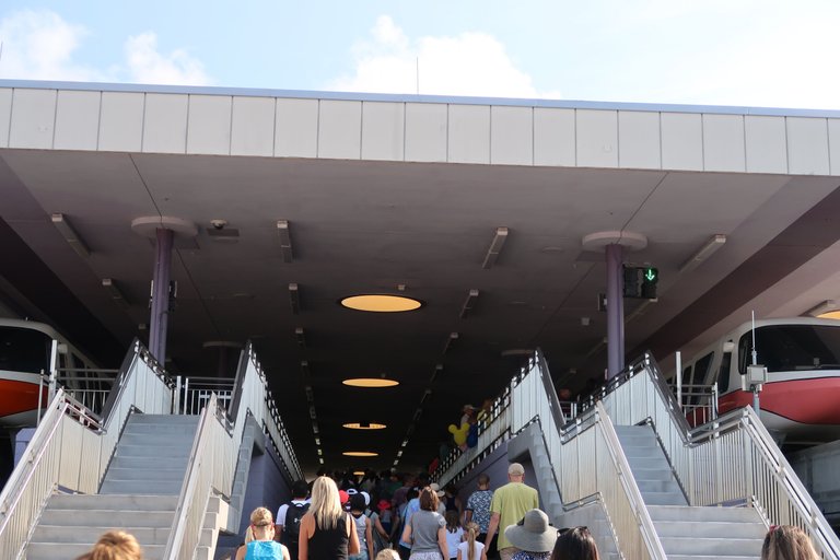 Monorail Stairs in Magic Kingdom theme park at Walt Disney World Resort.JPG