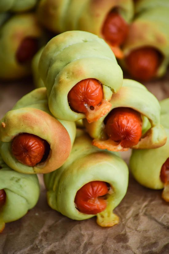 Cheesy Piglets in Green Blankets (Mini Wasabi Pretzel Dogs with Cheddar) (13).jpg