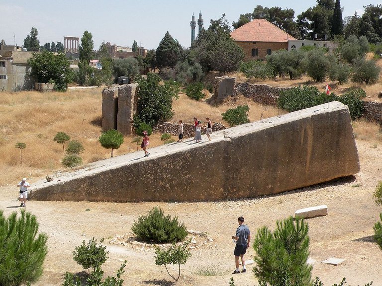 Bekaa Valley 11 Baalbek Stone of the Pregnant Woman Roman Monolith At the South Entrance.jpg