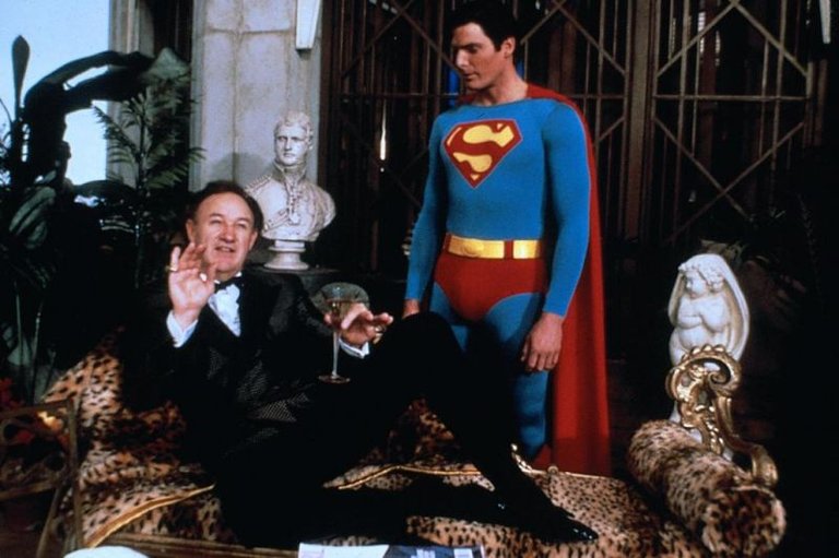 christopher reeves as superman and gene hackman as lex luthor in superman 1978.jpg