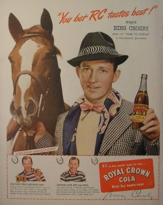 1940s vintage hollywood BING CROSBY royal crown RC cola Soda Vintage Advertisement Illustration.jpg