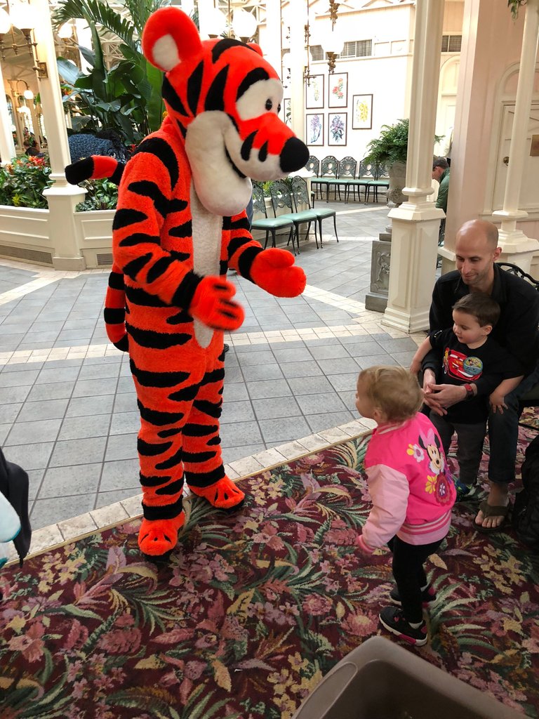 Tigger walking up Lunch Buffet in Walt Disney World at Crystal Palace!.jpg