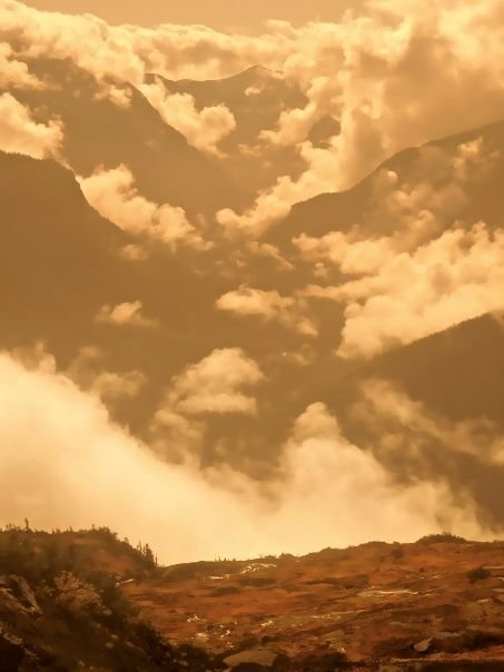 03 ANDY LINDENBLAT, PANORAMA DE VALLÉES DE CHAQUE CÔTÉ DU FLEUVE SKEENA.jpg