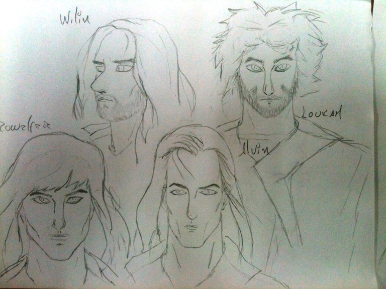 WILIN THE DWARF, LOU THE WEREWOLF,ROWÁLFAR THE SILVAN ELF ,ALVIN THE WHITE ELF..jpg