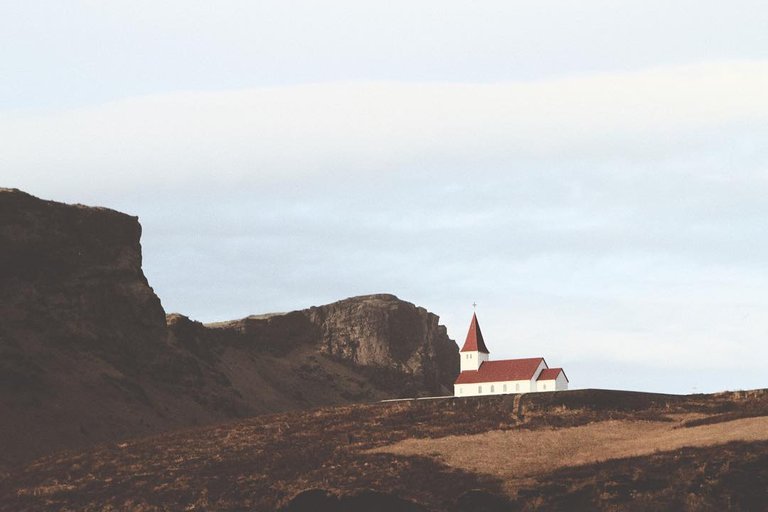 Church on hill.