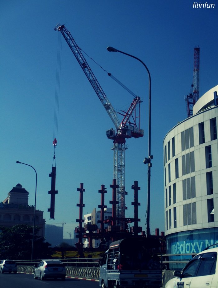 Crane working Yangon Myanmar cityscape photography fitinfun.jpg