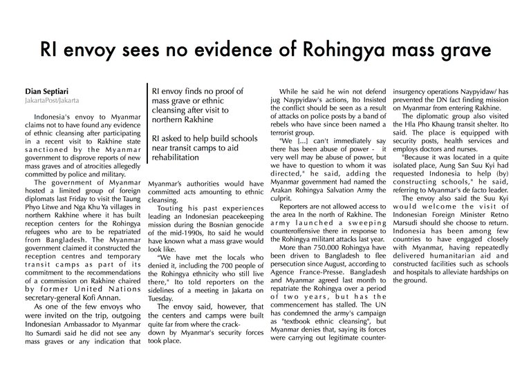 JakartaPost article 14022018_RI Envoy sees no evidence Rohingya mass grave.jpg