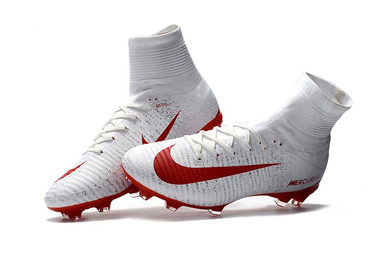 Cheap NIke Mercurial Superfly V FG Cleats White Fire Red_3455.jpg