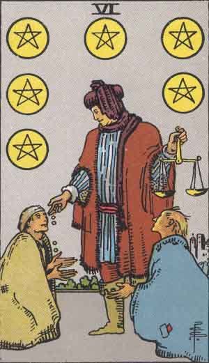 6 of Pentacles -- Charity