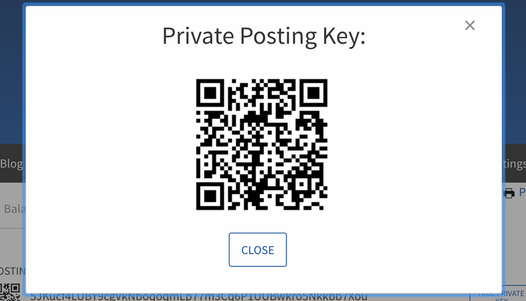 QR code of private key