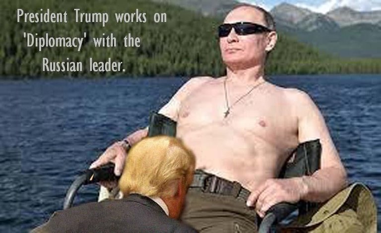 Trump works on Diplomacy with Russian leader..JPG