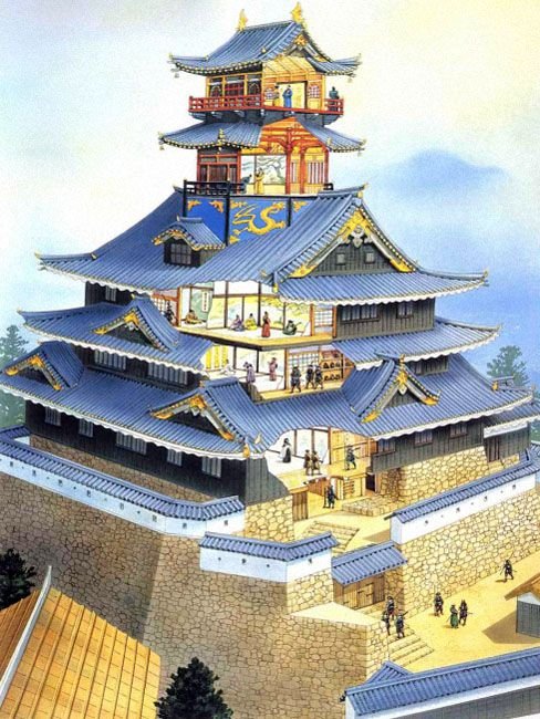 Great architecture. Azuchi castle 1576. Japan.jpg