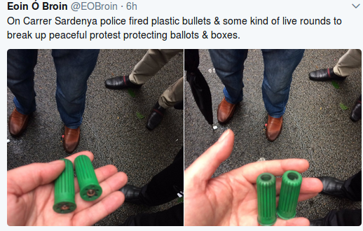 On Carrer Sardenya police fired plastic bullets & some kind of live rounds to break up peaceful protest protecting ballots & boxes.png