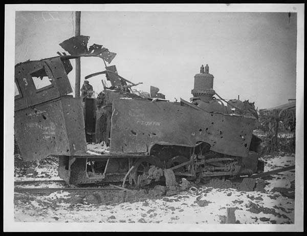 German_light_engine_smashed_up_by_our_gun_fire_(4687958023).jpg
