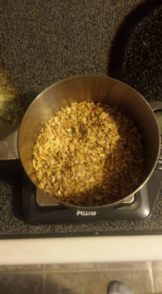 Oats in measuring bowl