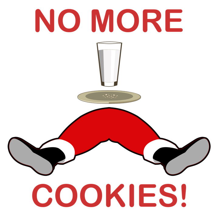 Santa Clause overeating cookies no more cookies christmas design small.png