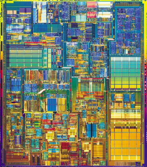 Pentium 4 die photo originally from Intel