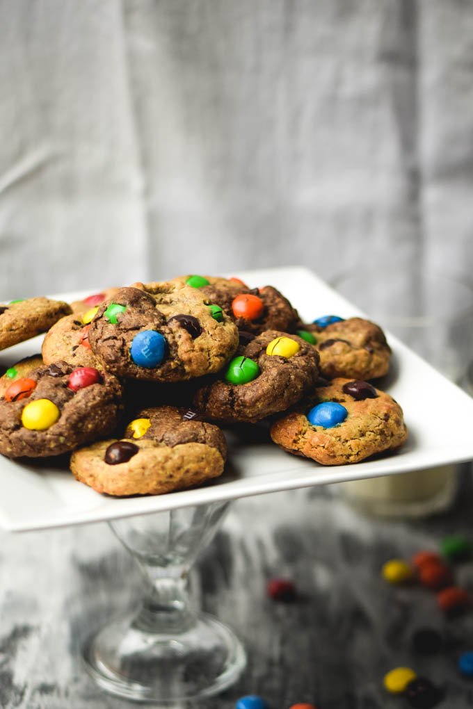 Peanut Butter M&M Jekyll & Hyde Monster Cookies for Halloween (4).jpg