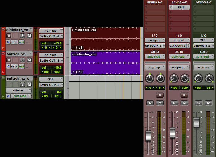 Layering effects: a separate channel is created for the reverb. The amount of the effect is controlled with the volume fader.