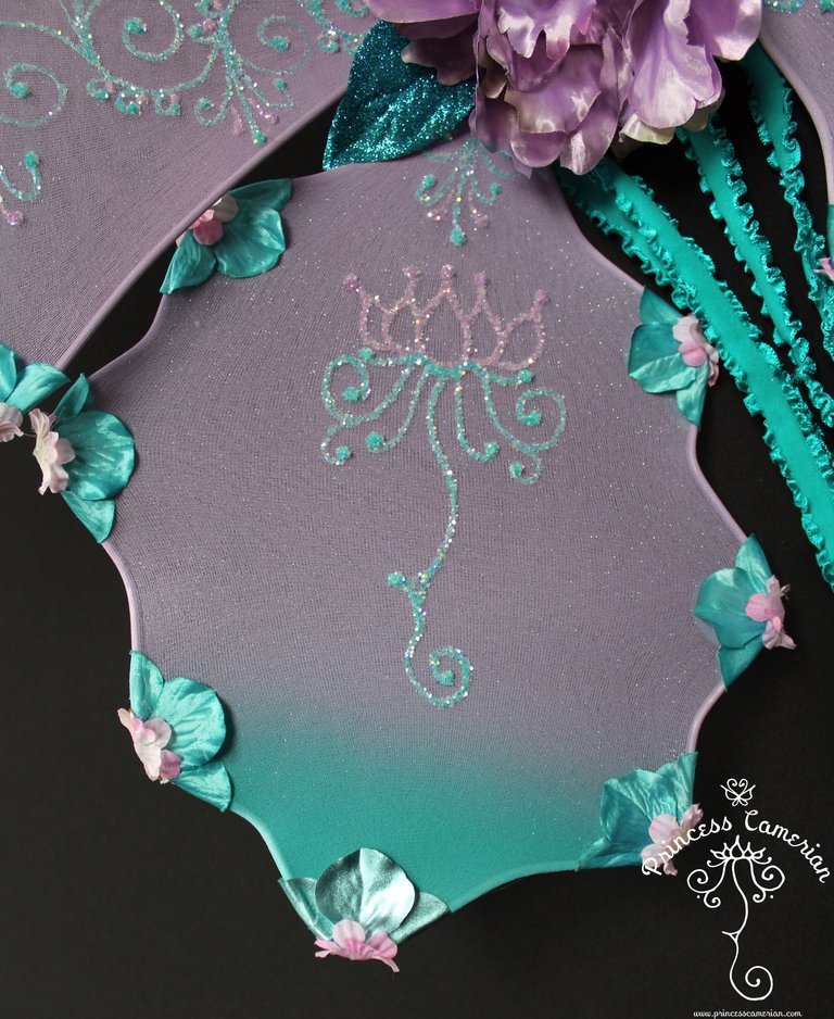 Teal & Lavender Wings bottom close up with logo.JPG