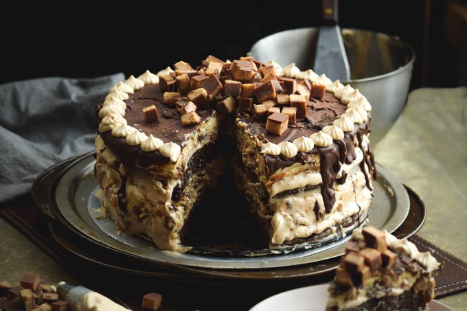 Peanut Butter Mousse Reese's Cup Cheesecake Cake (8).jpg