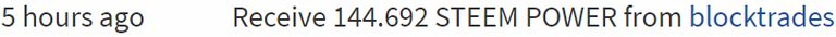 Transfert de 144.692 Steem Power sur mon compte