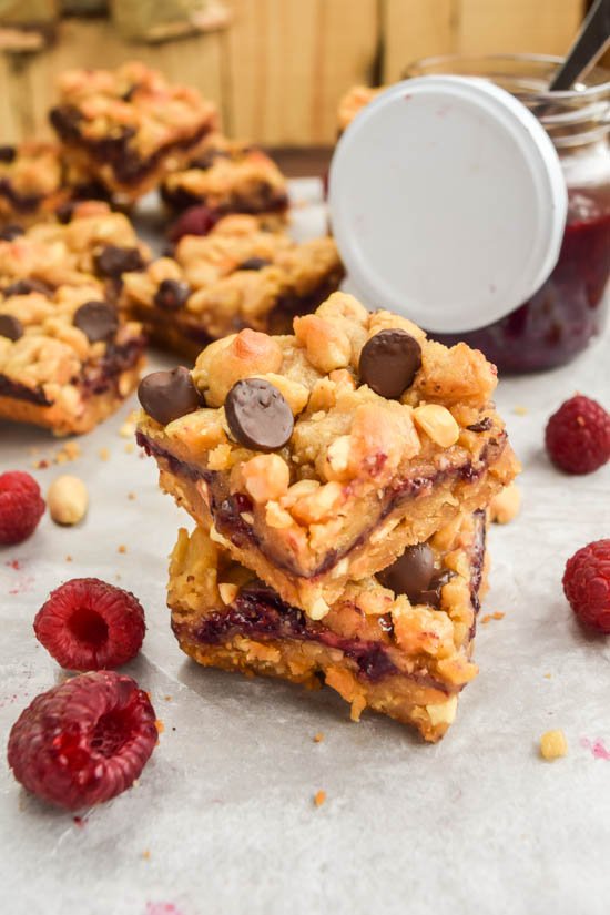 Raspberry Chocolate Chip Crunchy PB&J Bars (10).jpg