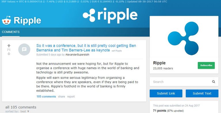 Ripple praised to have Ben Bernanke support on reddit.jpg