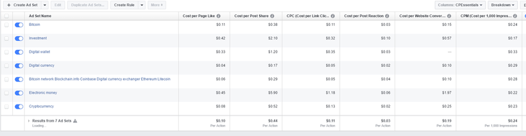 Steemit first Facebook ads results in detail.png