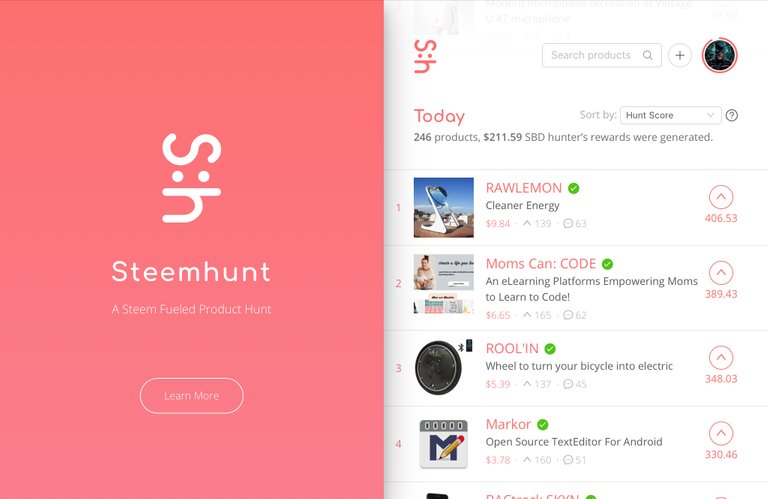 Steemhunt - product enthusiasts on the Steem blockchain